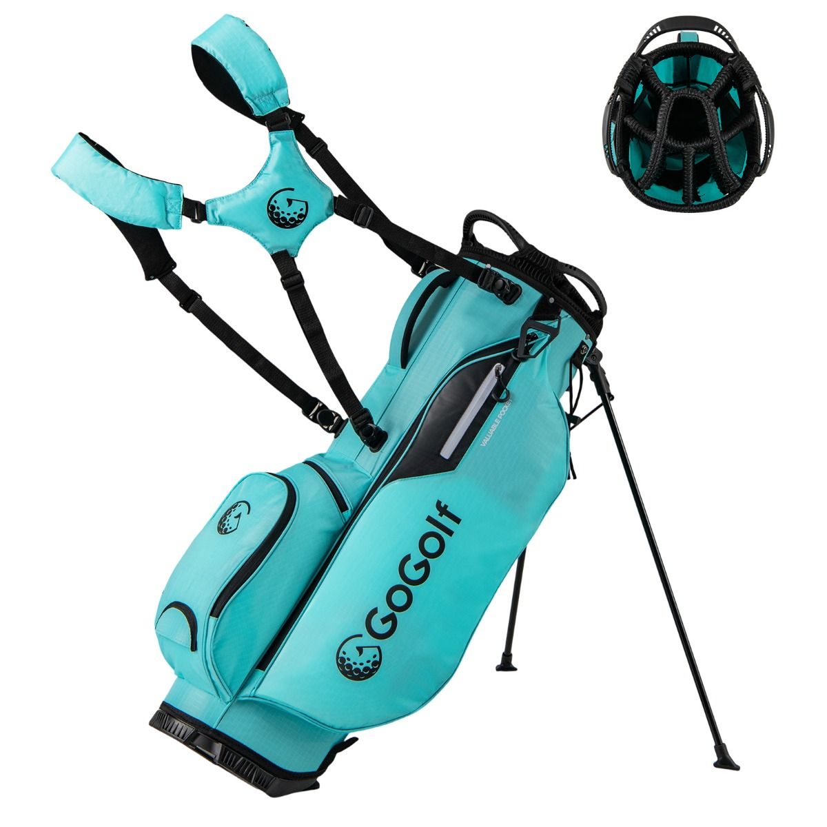 Sac de golf Coast - 8 compartiments - 5 poches de rangement - turquoise