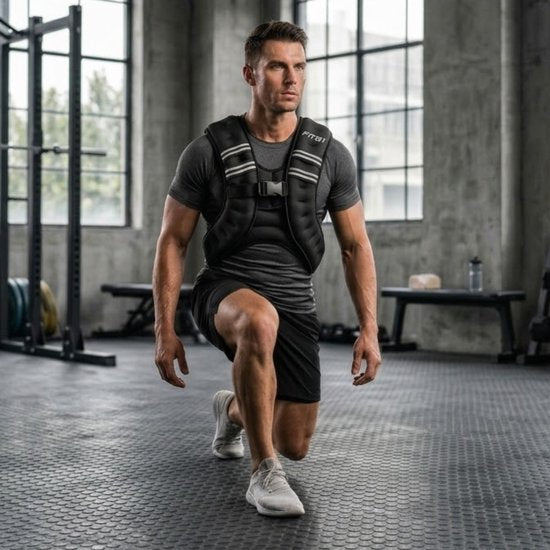 Gilet lesté Fitby 10 kg - Gilet de course à pied - Gilet lesté - Gilets lestés - Poids - Réglable - Musculation et CrossFit - Cardio - Noir