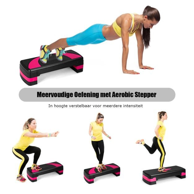 Coast Height -Marches aérobiques supplémentaires Fitness Trainer avec deux marches de 10 cm et 15 cm Fitness Trainer Noir