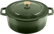 Casserole en fonte MOA  - 7,2L - Pour toutes les sources de chaleur y compris l'induction - Avec couvercle - Ø 30cm - Revêtement antiadhésif - Vert