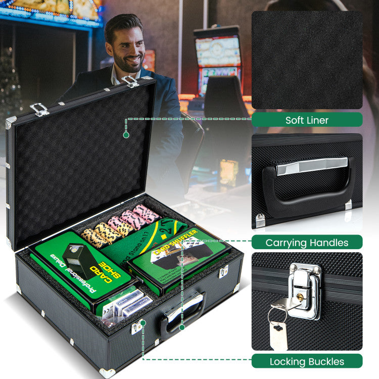 Jeu de poker Coast - 300 jetons - avec mallette portable noire