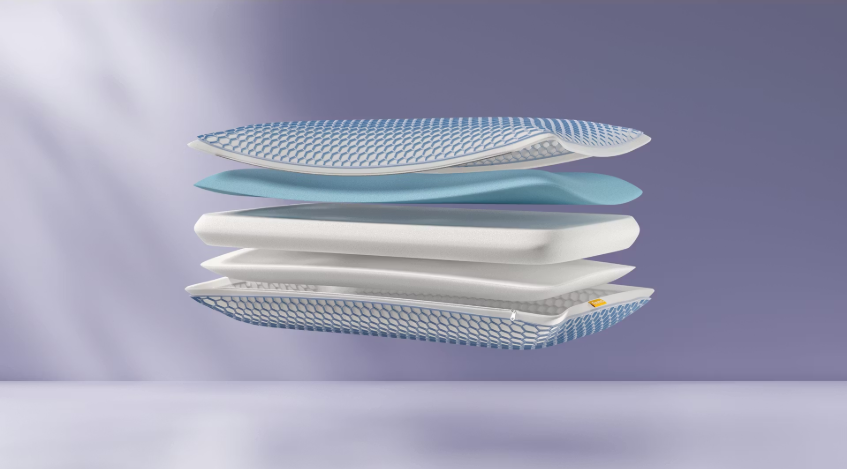 Oreiller Original Elite d'Emma 40x70 cm blanc - Mousse à mémoire de forme ergonomique avec technologie AirGrid