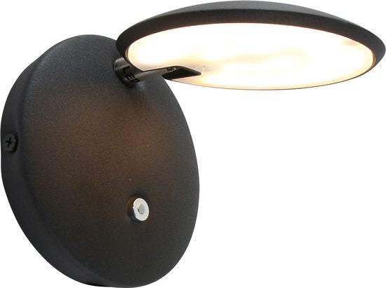 Steinhauer Zenith LED - Applique murale moderne - Noir - H:12cm - Ø:12cm - Universel - Pour l'intérieur - Métal - Appliques murales - Chambre à coucher - Salon