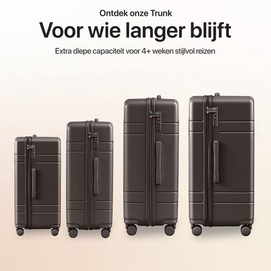 Ensemble de valises SKYCASES - Classic Heritage – 3 pièces – Valises cabine et en soute – 36 L/63 L/100 L – Serrure TSA – Roulettes silencieuses à 360° – Légères – Trolley – Marron