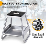 Béquille de levage pour moto Coast Cross - Surface antidérapante & bac de récupération d'huile inclus - max 450 kg - 40 x 40 x 42 cm - Silver
