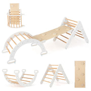 Coast Kletterset - Kletterdreieck 75x55x64 cm, Kletterbogen 89x52x44 cm, Rampe 98x40 cm - Buchenhout, White/Naturel
