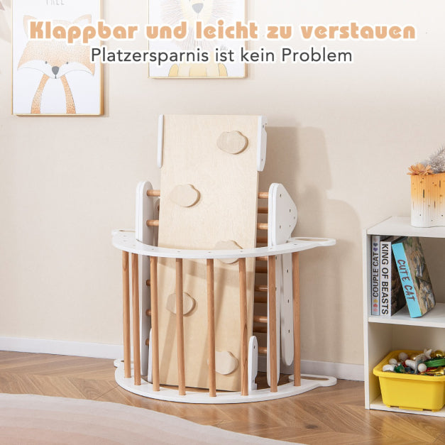Coast Kletterset - Kletterdreieck 75x55x64 cm, Kletterbogen 89x52x44 cm, Rampe 98x40 cm - Buchenhout, White/Naturel