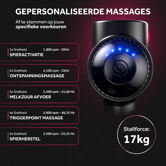Masseur - Northwall - Pistolet de massage - 6 accessoires  - Relaxation - Sans fil