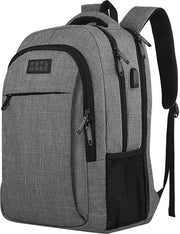 TRVLMORE Sac à dos - 36L - 17.3 inch - Sac à dos pour ordinateur portable - Sac d'école - Unisexe - Gris anti-éclaboussures