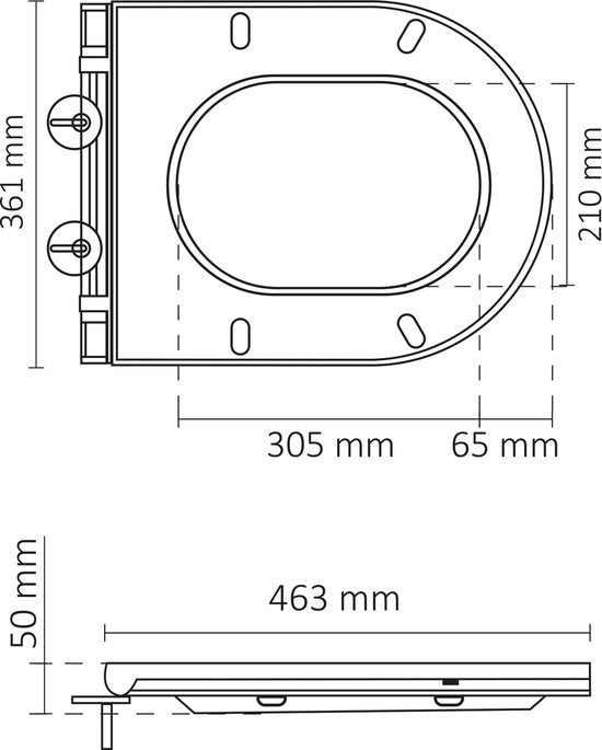 Siège de WC Differz - pour les modèles 38.500.03 et 38.500.11 - noir