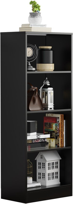 DMV - Armoire pliante - Armoire pliante ouverte - Armoire murale - Armoire pliante noire - Bibliothèque - Bibliothèque noire - Bibliothèque - Armoire murale - Armoire pliante - 50x30x130 cm - Noir