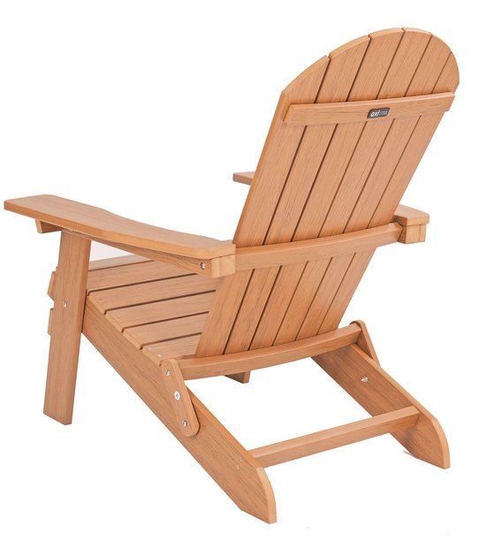 Chaise AXI Claire Adirondack marron – Chaise de jardin en plastique avec accoudoirs – Pliable – Dossier haut – Chaise de jardin – 84,5 x 77 x 95,5 cm – Durable et résistante aux intempéries