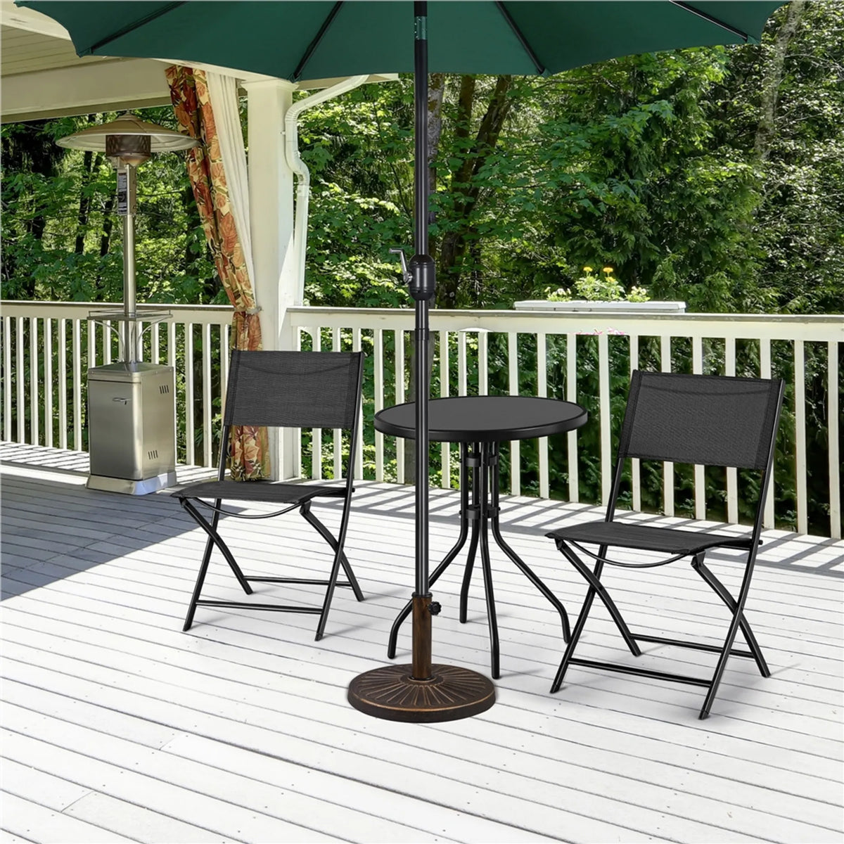 Yaheetech Pied de parasol rond 10 kg - Pour mâts de parasol de Ø 38/48 mm - 44,5 x 44,5 x 32 cm - Bronze