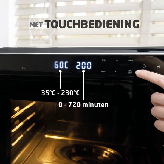 BREND BR-2234 Four à vapeur Airfryer Combi XXL autoportant - Affichage digital tactile - Autonettoyant - Minuteur - Rôtisserie - Avec accessoires - 24 litres