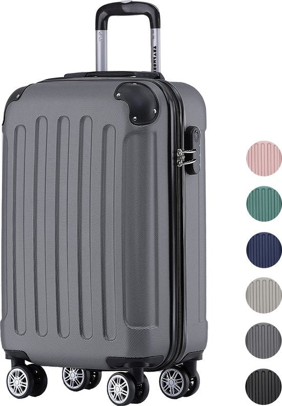 TRVLMORE Bagage à main Valise à roulettes - Serrure à chiffres - 54x36x20cm - 38L - Gris foncé