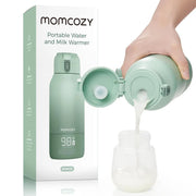 Chauffe-biberon portable Momcozy MW05UK - 500 ml - Sans fil, avec batterie - 2 niveaux de chauffage - Acier inoxydable - Chauffe en 3 minutes