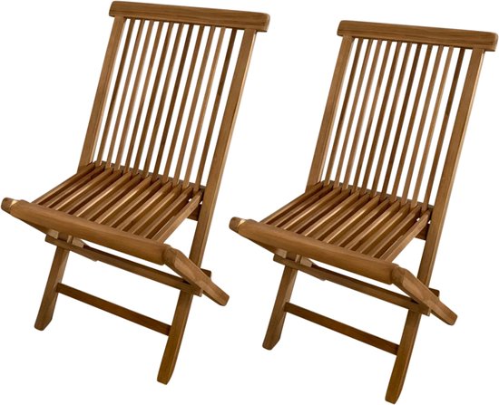 Chaises de jardin AXI Mina en teck – Lot de 2 – Chaises de jardin pliantes en teck pour l'extérieur – Chaises confortables – Adaptées au jardin et à la terrasse