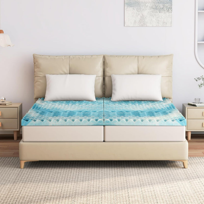 EGO HOME Surmatelas 180 x 200 cm - 5 cm d'épaisseur - Surmatelas en mousse à 7 zones - Certifié CertiPUR-EU
