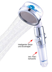 Pomme de douche Aquadon EcoTornado - Bleu