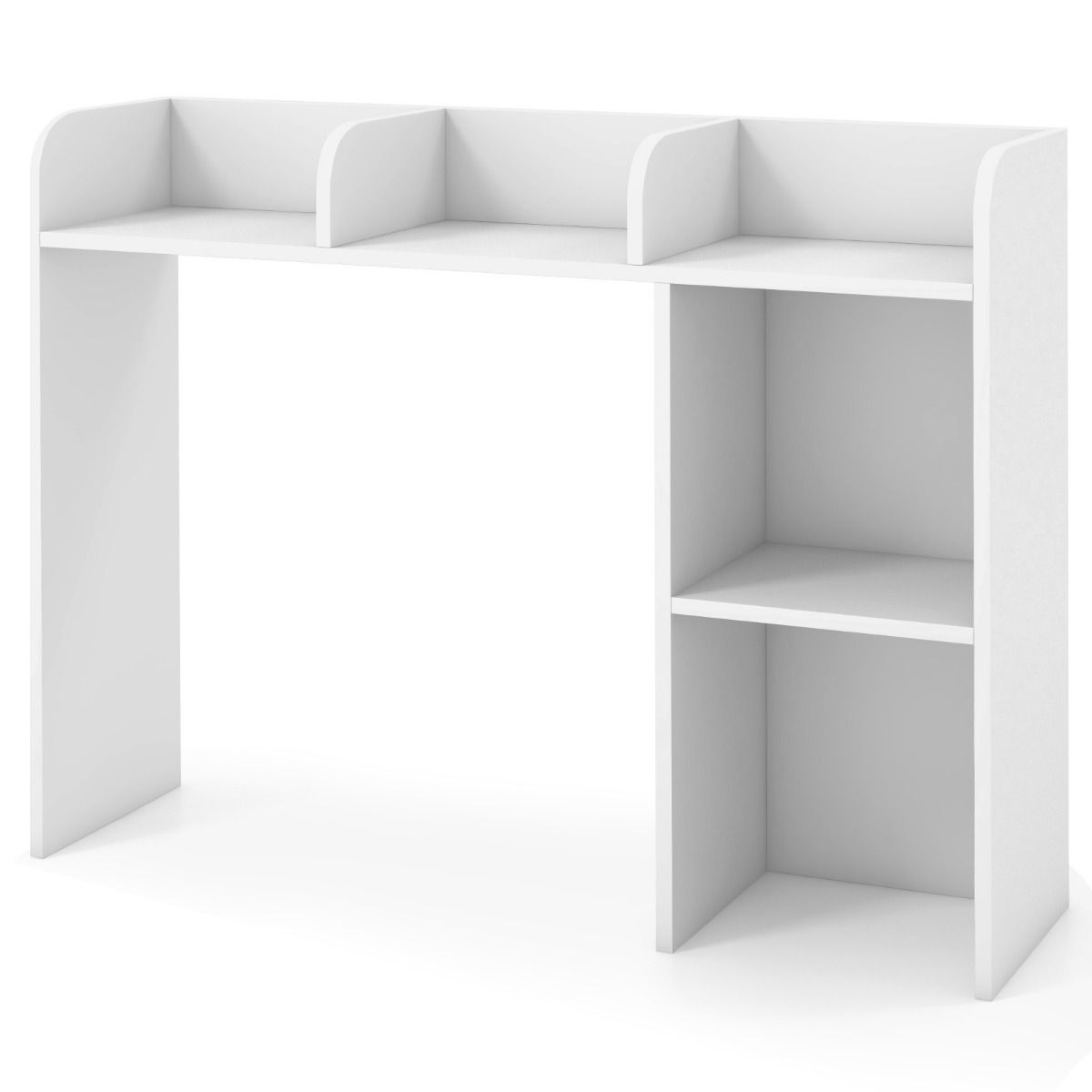 Étagère de bureau Coast - Étagère à 4 tablettes - Système de rangement à compartiments ouverts - Blanc - 94 x 25 x 74 cm