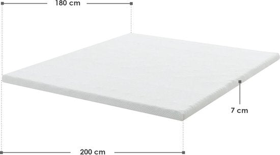 Sur-matelas / Sur-matelas / Sur-matelas - 180 x 200 cm - H2 / H3 - Mousse à mémoire de forme