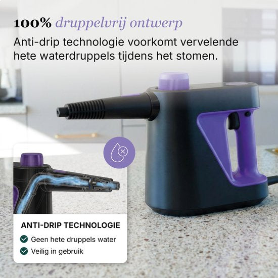 Nettoyeur vapeur à main Motionflow PRO, 11 pièces - Nettoyeur vapeur puissant de 1 000 W et 3,5 bars - Appareil de nettoyage pour salle de bains, canapés et sols - Nettoyeur vapeur anti-taches - Câble d'alimentation de 3 mètres