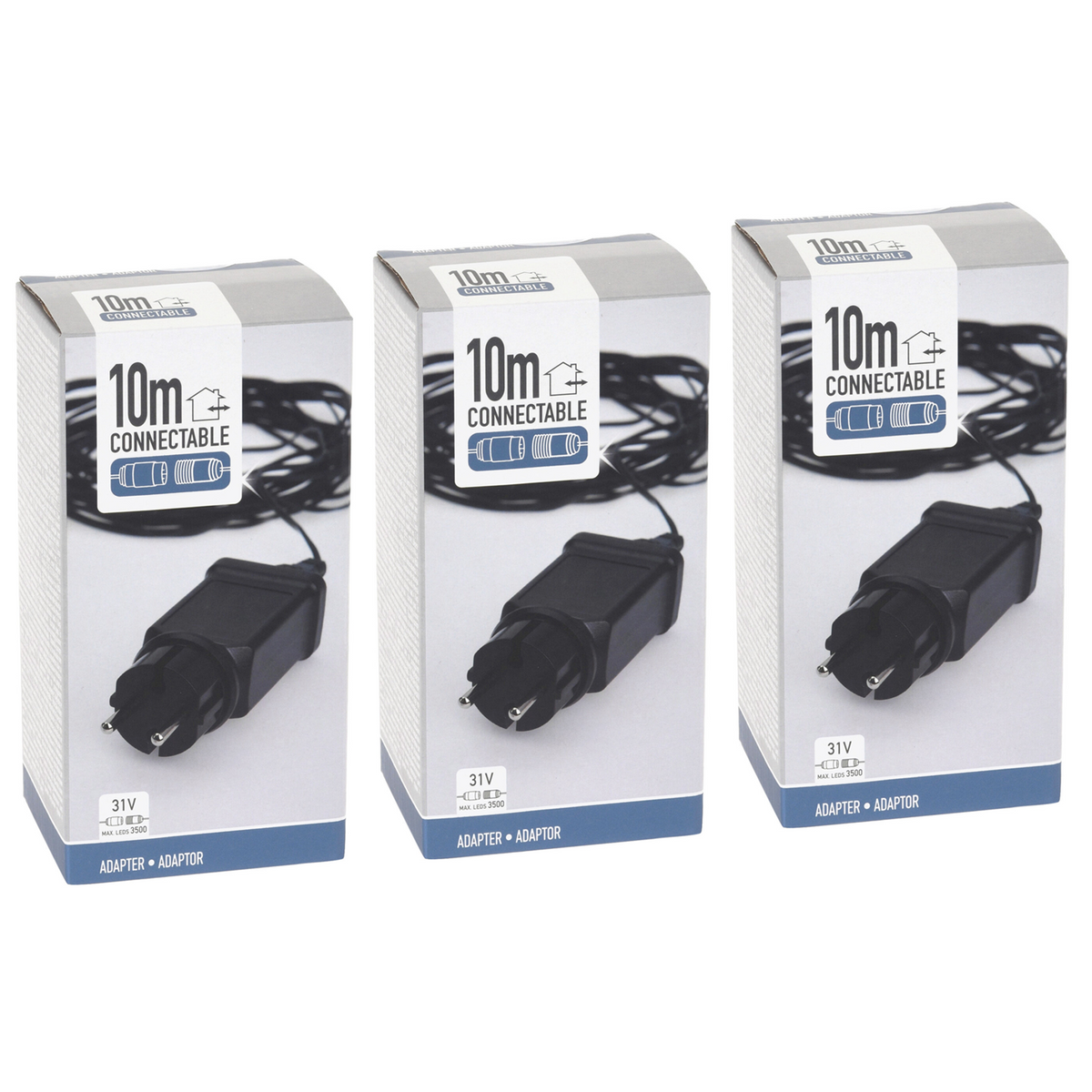 Adaptateur de démarrage Nampook pour guirlandes lumineuses de Noël raccordables - 10 mètres - 3 pièces - noir