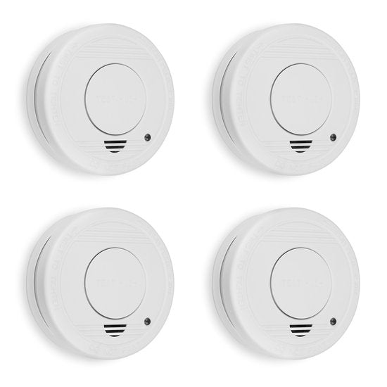 Smartwares FSM-11514 - Détecteur de fumée, lot de 4, 85 dB - Pile d'une durée de 5 ans, capteur d'une durée de 10 ans - Certifié TÜV - Détecteur d'incendie