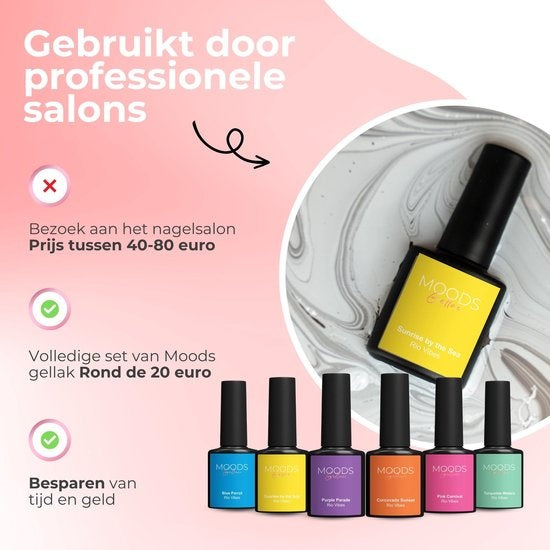 Moods Gellac 6-Piece Set - Vernis à ongles en gel - 8ML - Rio Vibes Edition - Gellac - Nails - Gel Polish Starter Pack - Summer Colours
