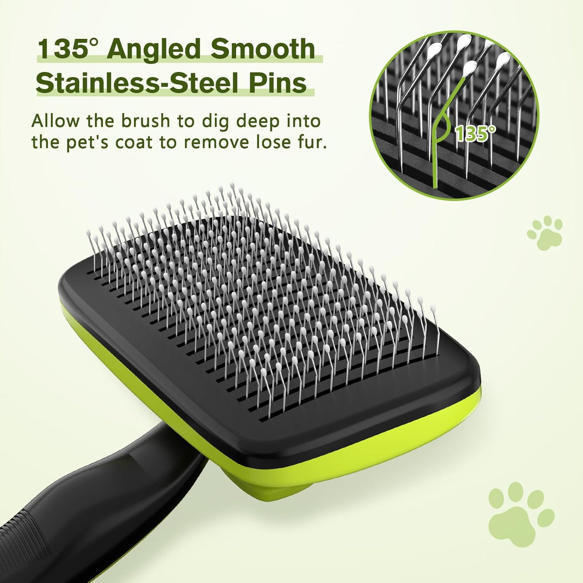 Pecute : peigne extensible pour animaux de compagnie - petit format - vert/noir