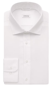 Seidensticker Shirt - Blanc - Taille 45 - Manches extra longues - Col New Kent - 100% coton