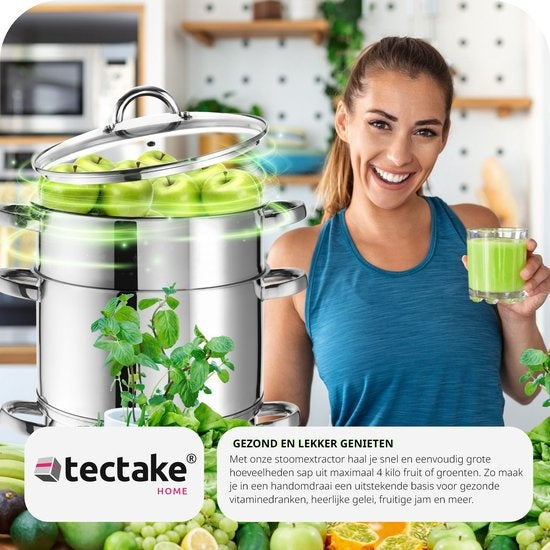Tectake Extracteur de vapeur - Ø 26 cm - acier inoxydable - Induction