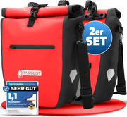 Sacoche de vélo Radgeist pour porte-bagages - Imperméable - Lot de 2 - Rouge
