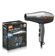 Sèche-cheveux professionnel RAF R.4505 - Noir - 2 200 W - Silencieux, air froid, 2 embouts
