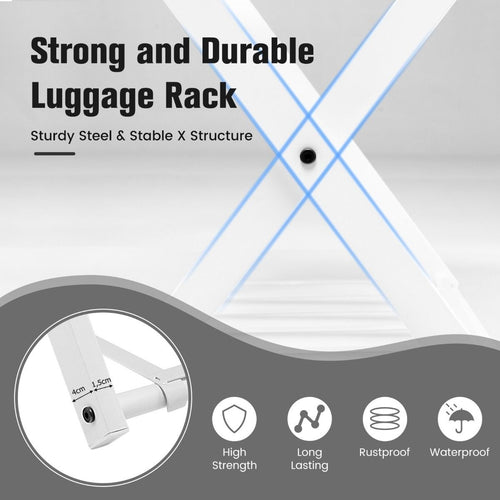 Porte-bagages Coast avec porte-chaussures pliable - blanc