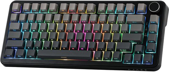 Ajazz AK820 MAX HE - 75% Wired RGB Gaming Keyboard - Hall Effect Rapid Trigger Mechanical Keyboards - Side Printed Keys - Gasket - Hot Swap - 8K Hz Polling Rate - QWERTY Keyboards - 82 Keys - Gradient Grey