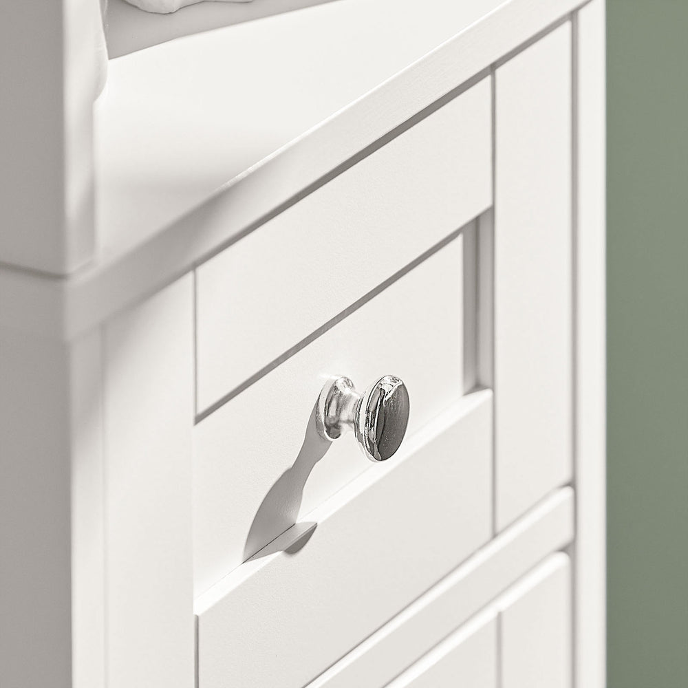 Armoire de toilette haute SoBuy FRG236-W, 32x170x30 cm, Bois, Blanc