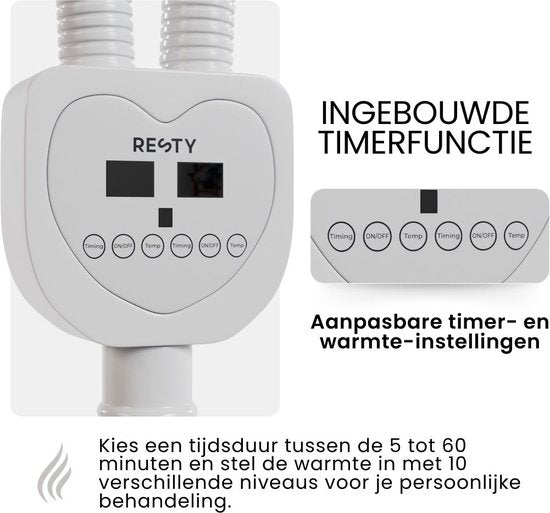 Resty® Lampe infrarouge - 550W - Luminothérapie rouge - Lampe à chaleur - Minuterie - Pied extra solide - Double tête