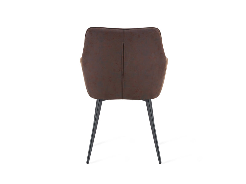 Chaise de salle à manger Multifurn Elin - Lot de 2 - Micro-cuir marron