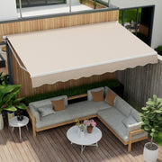Store de terrasse extensible Coast - manivelle manuelle - structure en aluminium - beige 4 x 2,5 m