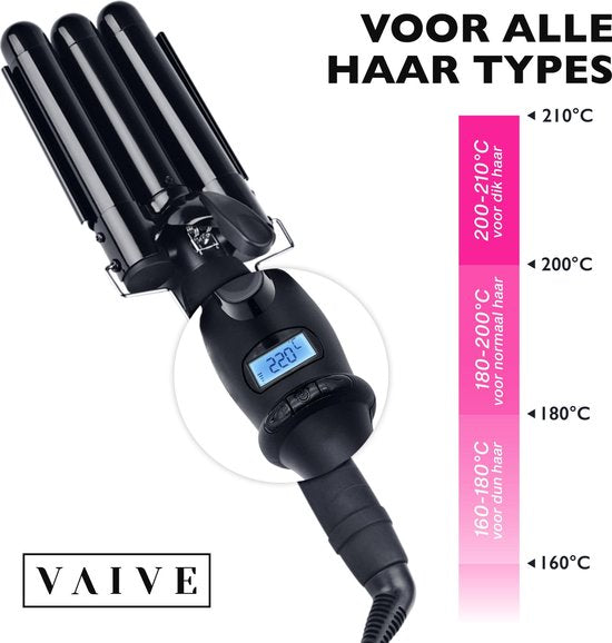 Boucleur professionnel - VAIVE - Boucles naturelles - Ondulations - Fer à boucler à vagues