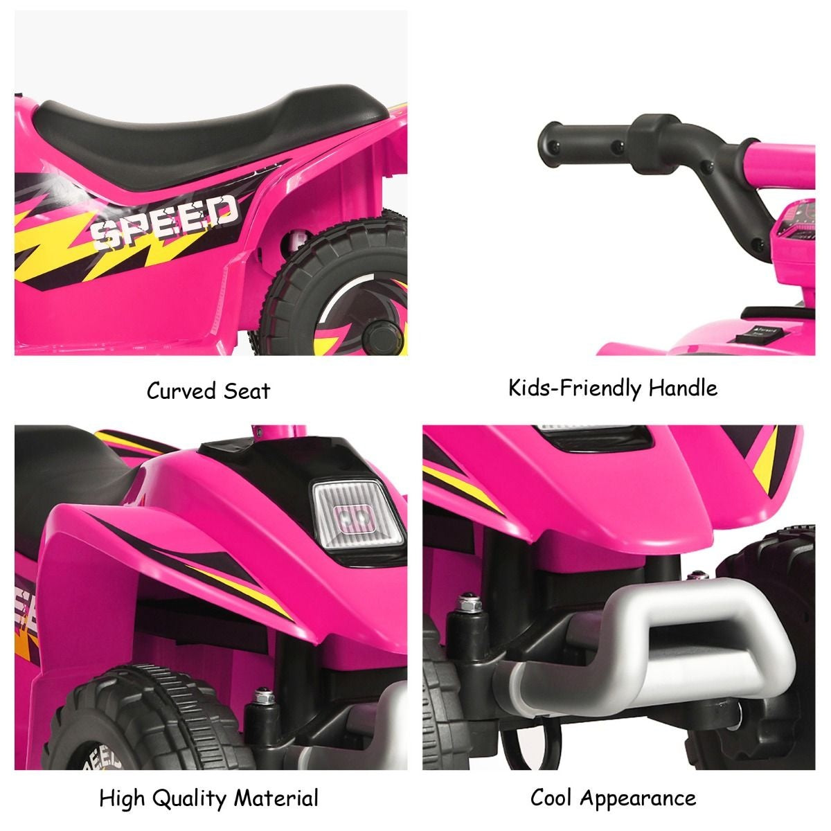 Coast Stroller Mini Electroquad 6 V Battery-Operated Quad 2.8-4.6 km/h Pink Pink