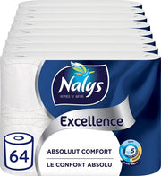 Nalys Excellence Papier hygiénique - 64 rouleaux - Papier hygiénique Maxi Sheets blanc (5 plis) - Emballage Avantage - Emballages en papier