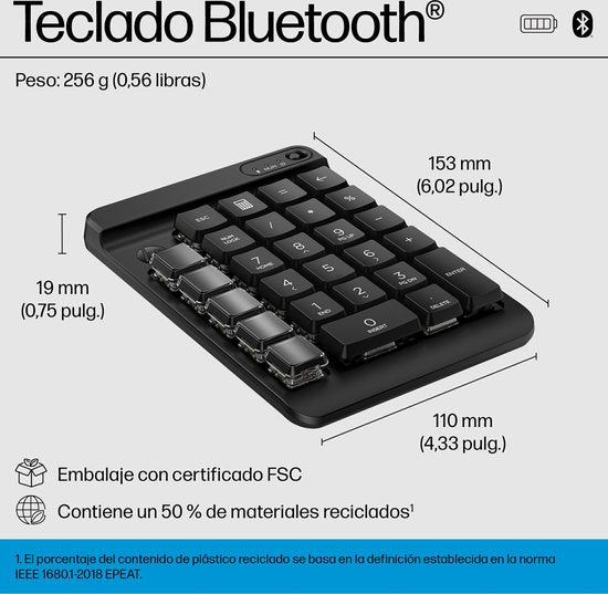 Clavier sans fil HP 435, espagnol, noir, QWERTY espagnol