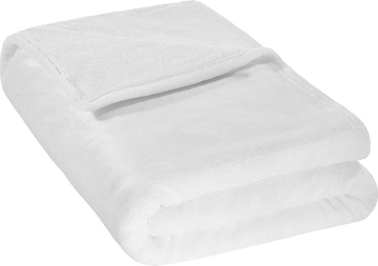 Couverture super douce blanche 220 x 240cm 400948