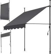Store - Tectake - Store à pinces - Parasol réglable - 150 x 180 cm -  Noir