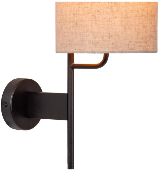 Lucide MAGIC - Applique murale - 1xE27 - Avec port de recharge USB - Noir