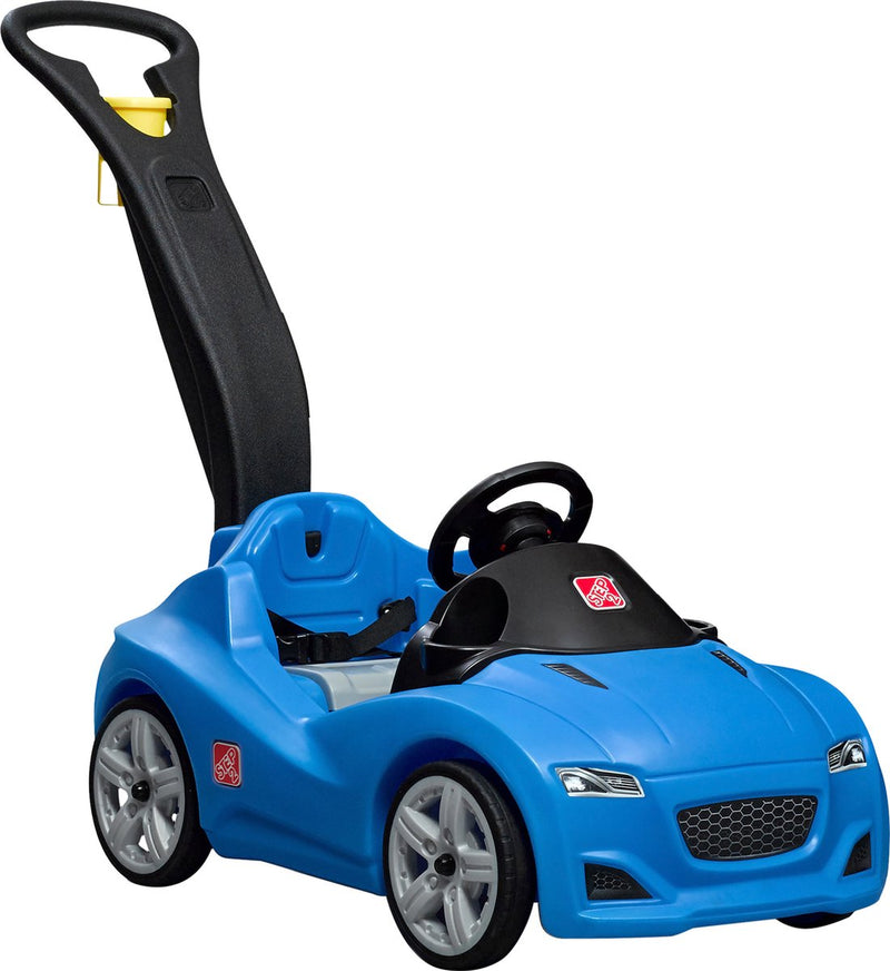 Step2 Whisper Ride Cruiser Runabout en Bleu - Poussette / Runabout avec barre de poussée - Pour les enfants à partir de 1,5 ans