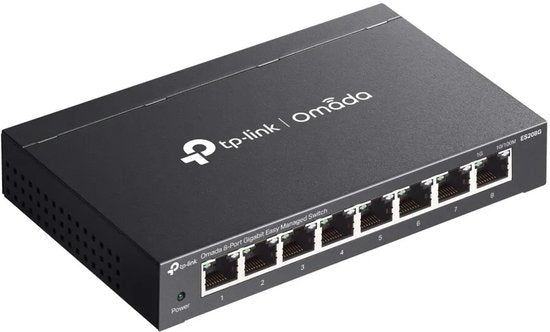 Commutateur réseau TP-Link Omada ES208G, géré, L2, Gigabit Ethernet (10/100/1000), noir