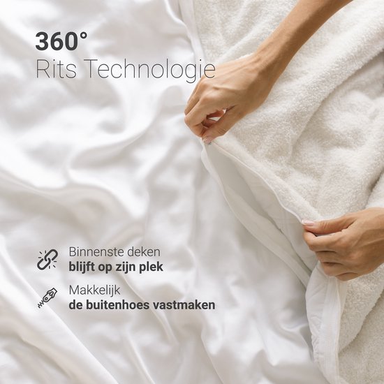 Couverture lestée CozySense® 10 kg - 2 personnes - Couverture lestée - Couverture lestée avec répartition de la pression GLASS-Flow® - Couverture lavable incluse - 200x200 cm - Blanc